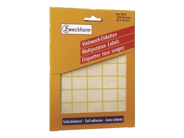 Avery Multi-Purpose Labels 3318 - Selv-adhesiv - hvit - 1200 stk merkelapper