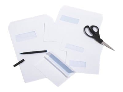 BONG Business Profile M65 - Kuvert - International DL (110 x 220 mm) - plånbok - öppen sida - självhäftande - färgad foder - vit - 500 st