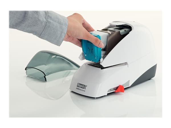 Rapid 5050e - Elektrisk häftapparat - 50 ark - plast, metall - svart / vit
