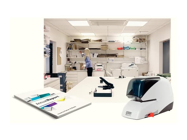 Rapid 5050e - Elektrisk häftapparat - 50 ark - plast, metall - svart / vit