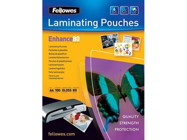 Lamineringslommer Fellowes, A3, 80 µm, pakke a 100 ark