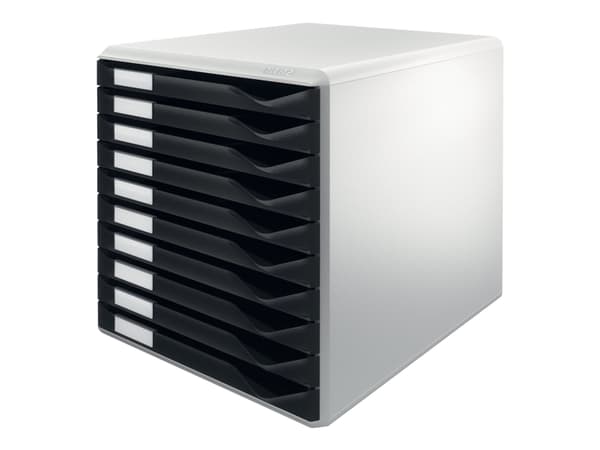 Leitz 52810095, Musta, Harmaa, A4, Vaakataso, 10 laatikko(a), 4,3 kg, 285 x 355 x 290 mm