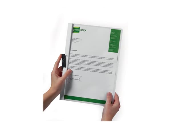DURABLE DURACLIP 30 - Klipsfil - for A4 - kapasitet: 30 ark - hvit med transparent frontdekke