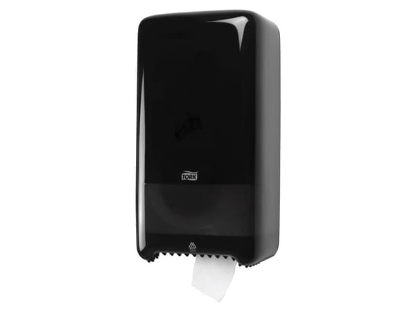 Dispenser Tork T6 sort Mid-size Twin - til kompakt toiletrulle