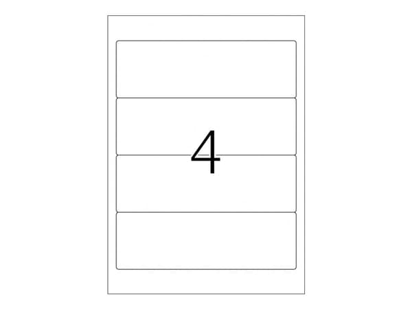 HERMA Special - Papir - matt - fjernbart selv-adhesiv - hvit - 192 x 61 mm 100 etikett(er) (25 ark x 4) opake arkivmappeetiketter