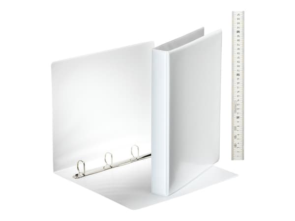 Ringpärm med ficka a4 pp 4d-ringar 25mm - ryggbredd 44mm vit (st)