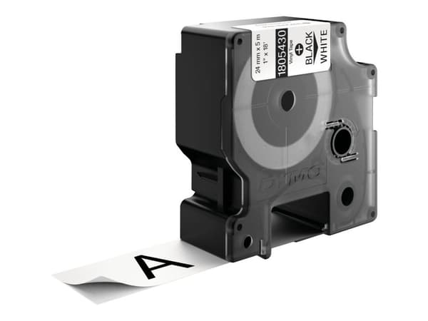 DYMO Rhino Coloured Vinyl - Vinyl - svart på vitt - Rulle (2,54 cm x 5,5 m) 1 kassett(er) tejp - för Rhino 6000, 6000 Hard Case Kit
