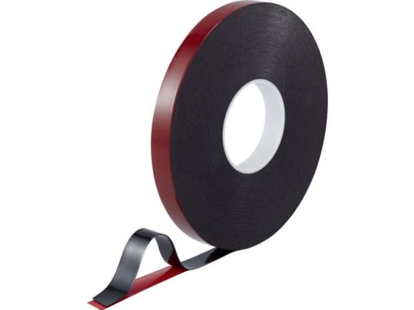 TOOLCRAFT 93038c185 93038c185 Dobbeltsidet tape Rød/sort (L x B) 30 m x 20 mm 1 stk