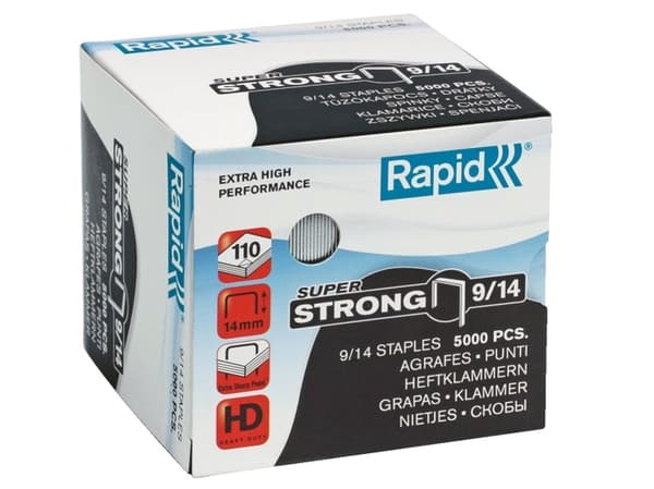 Rapid Super Strong - Stifter - 9/14 - 14 mm - galvanisert stål - pakke av 5000 - for Rapid HD9