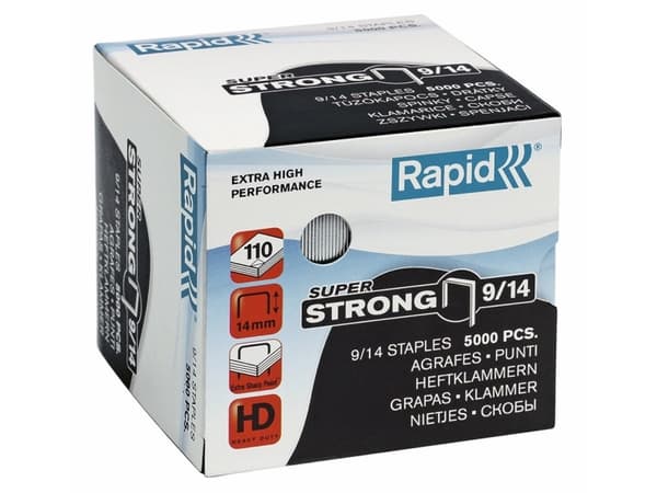 Rapid Super Strong - Stifter - 9/14 - 14 mm - galvanisert stål - pakke av 5000 - for Rapid HD9