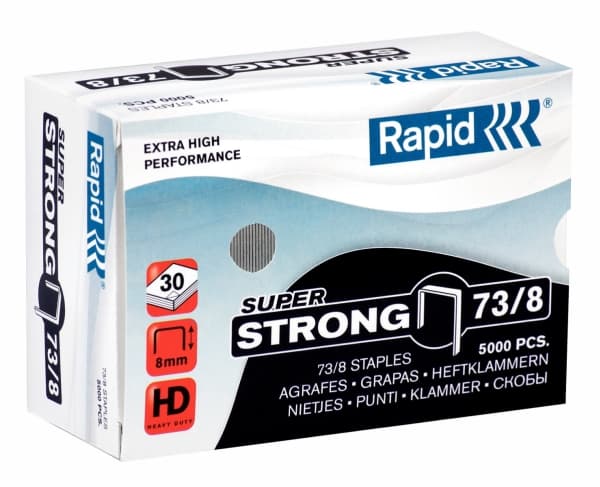 Rapid Super Strong - Stifter - 73/8 - 8 mm - galvanisert stål - forsinket - pakke av 5000 - for Classic HD31