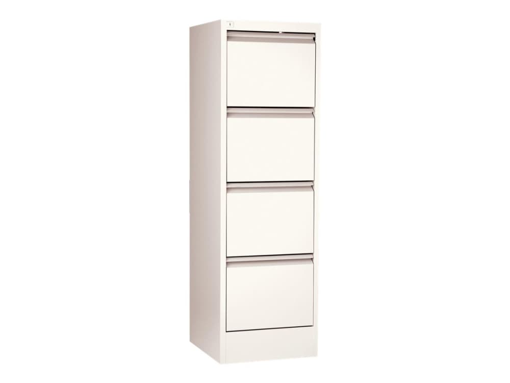 Skåp med gångjärn A4 4 lådor vit