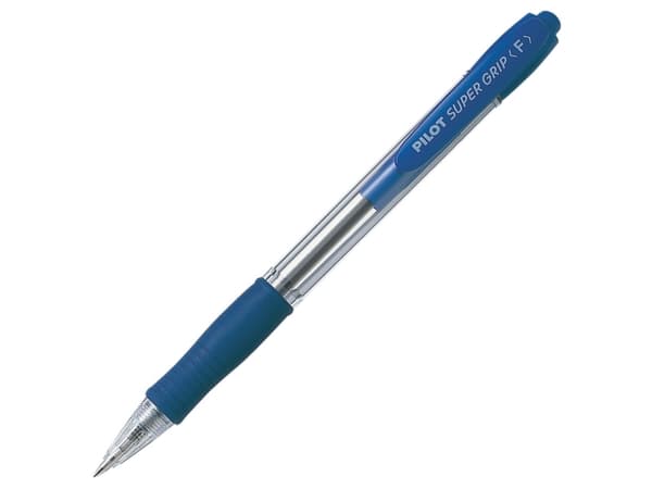Kuglepen Pilot Super Grip, fine, blå - (12 stk.)