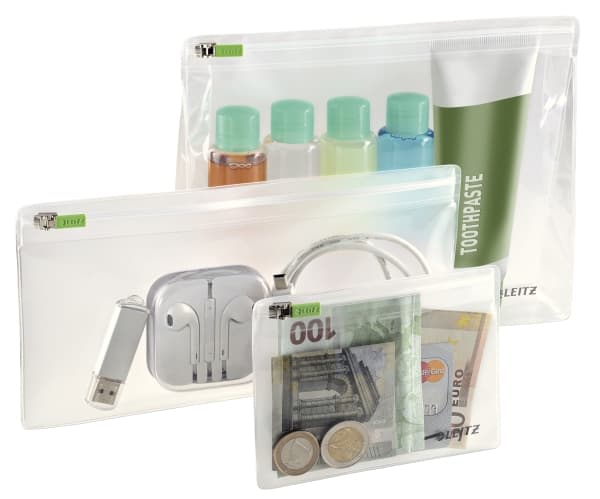 Leitz Complete Traveller - Dokumentmappe med glidelås - blank (en pakke 3)
