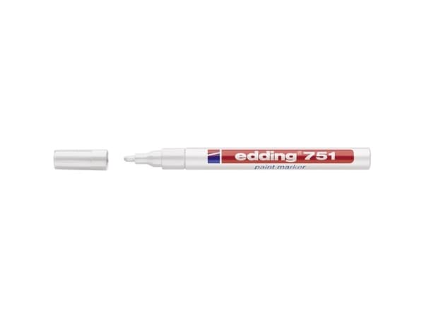 edding 751 paint - Markering - permanent - vit - pigmentbläck - 1-2 mm
