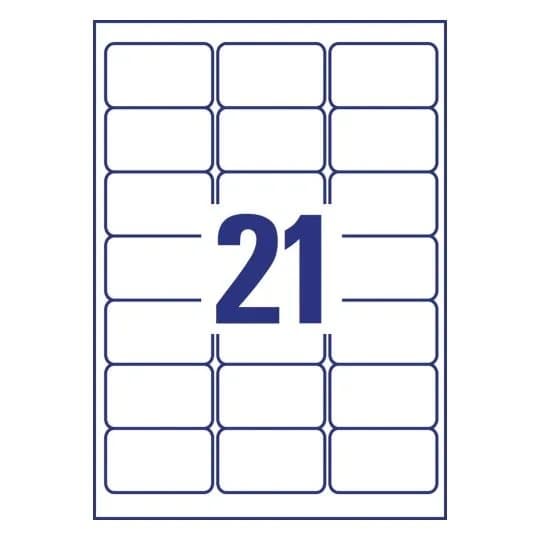 Laseretiket Avery L7782-25 Crystal Clear 63,5x38,1mm 21/ark 25ark/pak - (525 stk.)