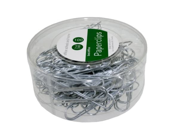Papirclips 78mm sølv (100 stk.)