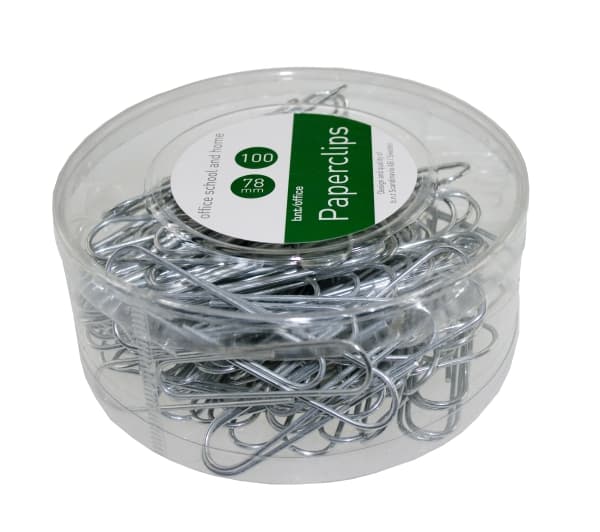 Papirclips 78mm sølv (100 stk.)