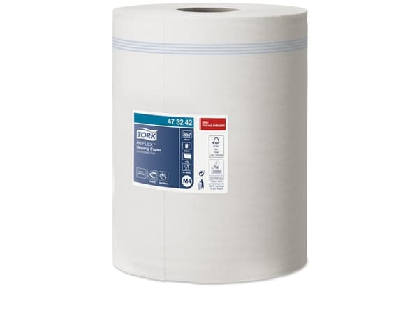 Aftørringspapir Tork Reflex Standard M4 hvid 473242 6rl/kar - (6 ruller pr. karton)