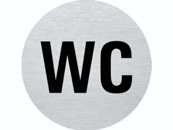 Skylt WC �:75mm Alu107x1x85mm 0,012kg (1st)