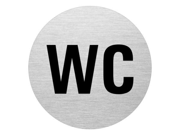 Skylt WC �:75mm Alu107x1x85mm 0,012kg (1st)