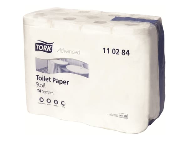 Toiletpapir Tork T4 Advanced 2-lags 34,7 m hvid - (24 ruller pr. karton)