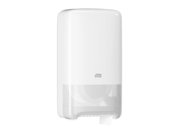 Dispenser Tork T6 hvid Mid-size Twin - til kompakt toiletrulle