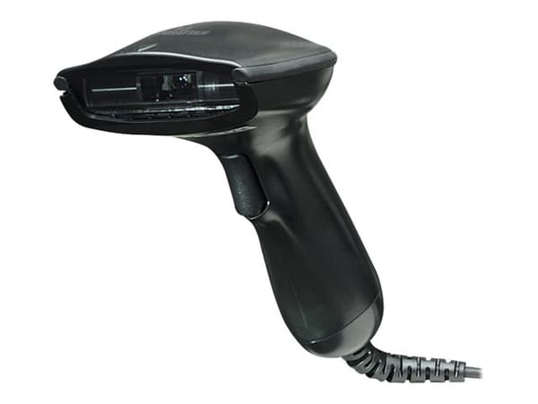 Manhattan Long Range CCD Handheld Barcode Scanner, USB, 500mm Scan Depth, Cable 1.5m, Max Ambient Light 30,000 lux (sunlight), Black, Three Year Warr