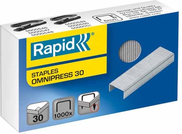 Staples rapid omnipress 30, förpackning med 1 000 st.