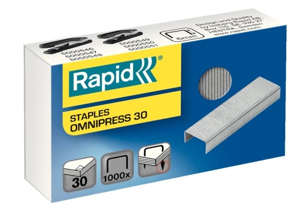 Staples rapid omnipress 30, förpackning med 1 000 st.