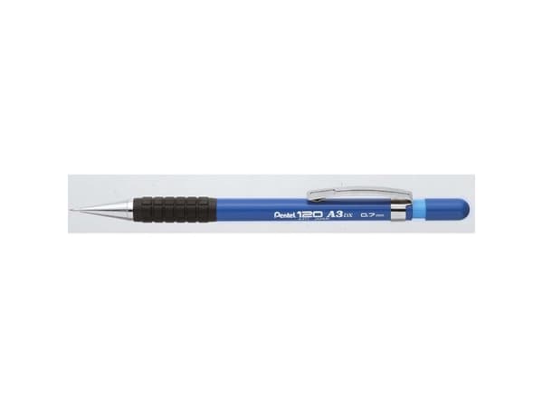 Pentel 120 A3, Sininen, Muovi, Kumi, Musta, HB, 0,7 mm, Pyöreä