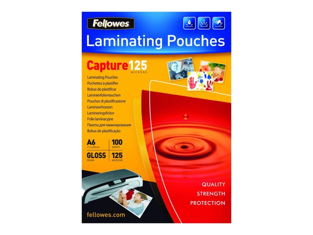 Fellowes Laminating Pouches Capture 125 micron - 111 x 154 mm lamineringsfickor