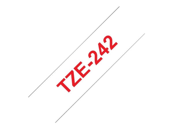 Brother TZe-242 - rød på hvid 18mm x 8m
