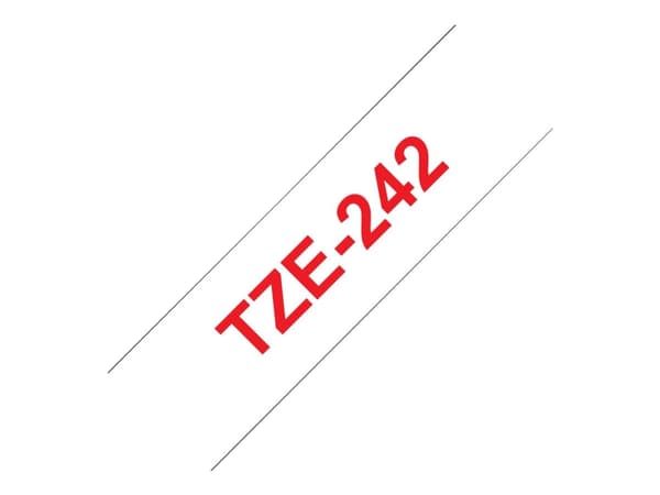 Brother TZe-242 - rød på hvid 18mm x 8m