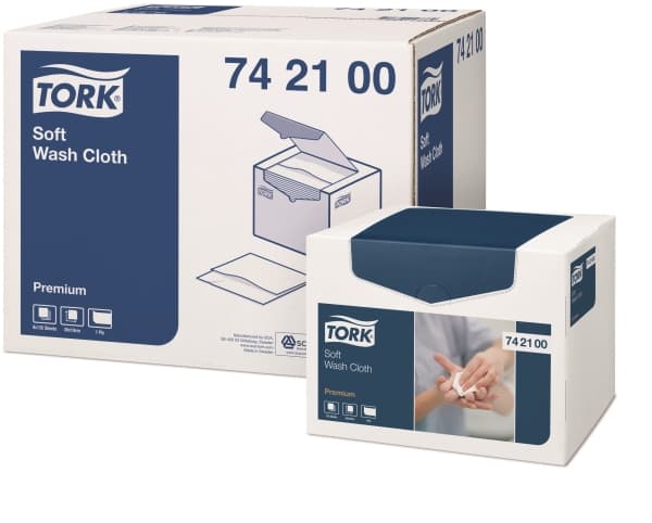 Vaskeklud Tork Premium Soft 300x190 mm 1-lag Hvid,8 pk x 135 stk/krt