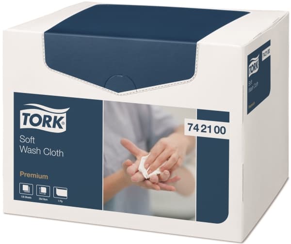 Vaskeklud Tork Premium Soft 300x190 mm 1-lag Hvid,8 pk x 135 stk/krt