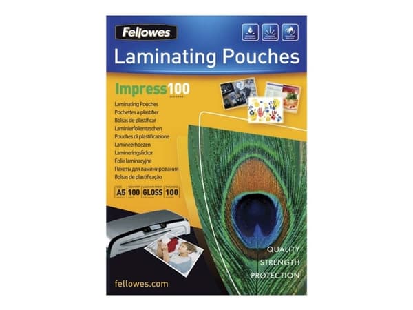 Lamineringsfickor Fellowes A5 100 micron 154x216 mm - (100 st.)