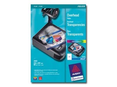 Avery - A4 (210 x 297 mm) 50 stk transparent folie