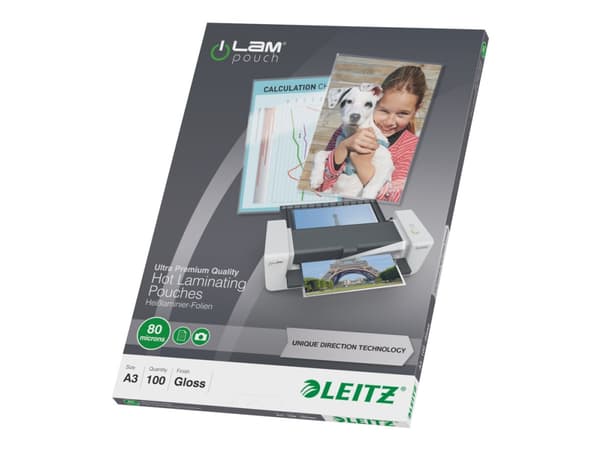 Leitz - Glanset, krystallklar - A3 (297 x 420 mm) lamineringspunger