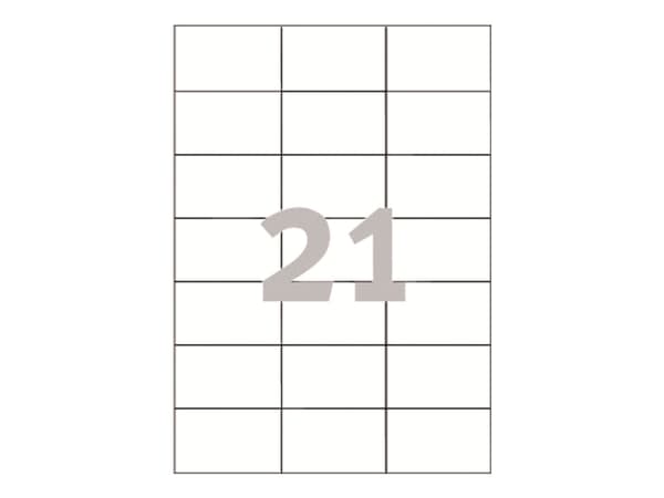 Avery 3652Z, Valkoinen, Suorakulmio, 70 x 42,3, 2100 kpl, 100 arkkia
