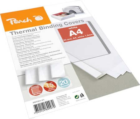 Peach PBT301-01 - A4 (210 x 297 mm) - 15 ark - vit - termiskt bindningsskydd