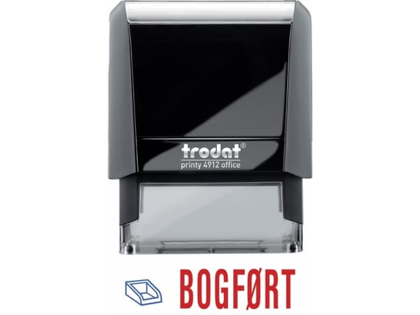 Stempel Trodat Printy 4912 blå/rød tekst bogført