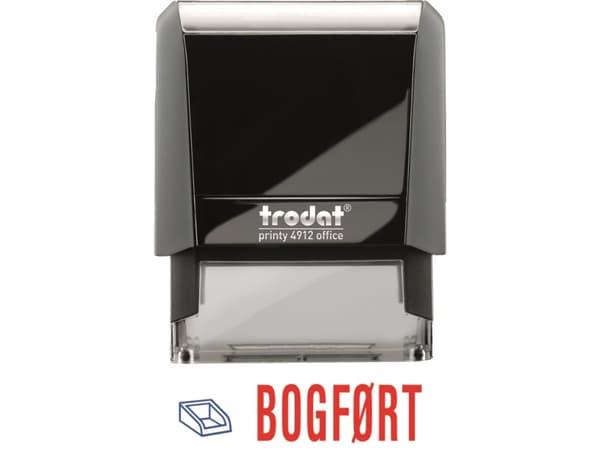 Stempel Trodat Printy 4912 blå/rød tekst bogført