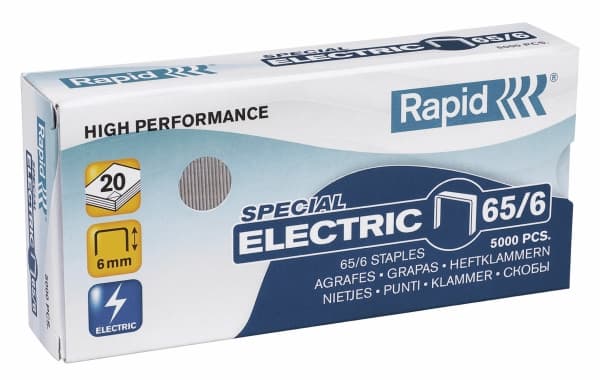 Rapid 24869000, Niittipakkaus, 6 mm, 5000 niitit, Galvanoitu metalli, Sinkki, 20 arkkia