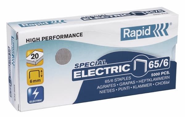 Rapid 24869000, Niittipakkaus, 6 mm, 5000 niitit, Galvanoitu metalli, Sinkki, 20 arkkia