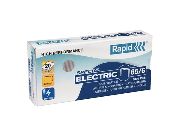 Rapid 24869000, Niittipakkaus, 6 mm, 5000 niitit, Galvanoitu metalli, Sinkki, 20 arkkia