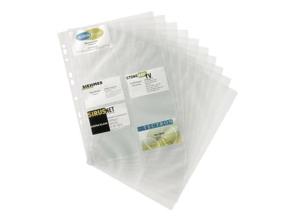 DURABLE VISIFIX - Visittkortside - for 54 x 90 mm - kapasitet: 20 kort - gjennomsiktig (en pakke 10) - for P/N: 2384-11, 2388-07, 2388-21, 2388-58, 2