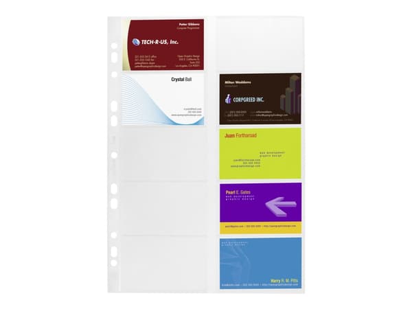 DURABLE VISIFIX - Visittkortside - for 54 x 90 mm - kapasitet: 20 kort - gjennomsiktig (en pakke 10) - for P/N: 2384-11, 2388-07, 2388-21, 2388-58, 2