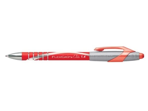 Papermate Flexgrip Elite, Klips, Uttrykkbar kulepenn med hengefeste, Rød, 12 stykker