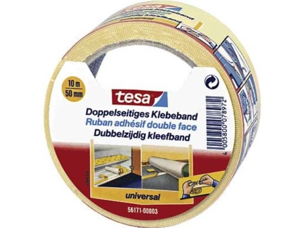 Tesa - Dobbelsidig tape - 50 mm x 10 m - gul